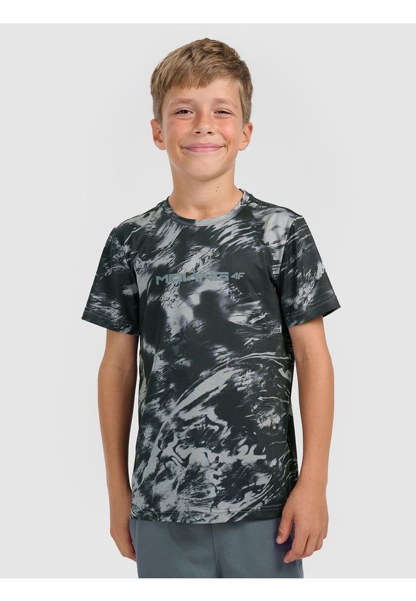 4f - 4F T-shirt sportowy szybkoschnący chłopięcy - multikolor 134/140 (8-10 lat). Kolor: wielokolorowy. Sezon: lato