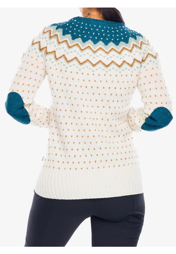 Fjällräven - Sweter damski Fjallraven Ovik Knit Sweater. Kolor: biały. Sport: turystyka piesza