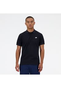 Koszulka męska New Balance MT41503BK – czarna. Typ kołnierza: polo. Kolor: czarny. Materiał: materiał, bawełna #1