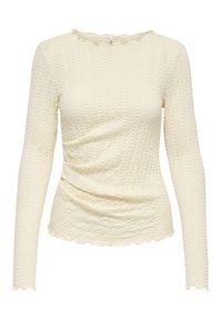 only - ONLY Bluzka Ella 15368469 Beżowy Slim Fit. Kolor: beżowy. Materiał: bawełna #3