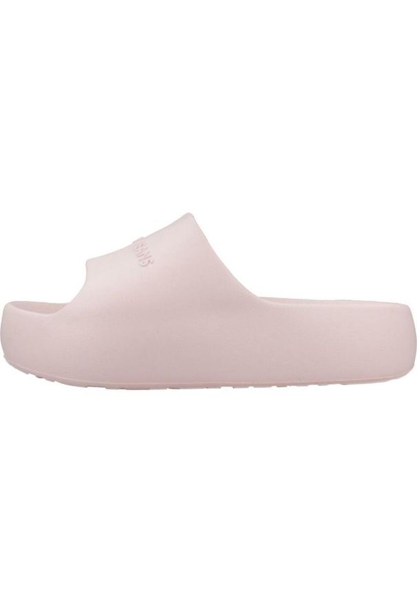 TOMMY HILFIGER - Sandały TOMMY JEANS CHUNKY POOL SLIDE ESS Rose. Kolor: różowy. Materiał: jeans