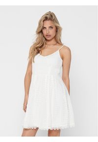 only - ONLY Sukienka codzienna 15204799 Biały Regular Fit. Okazja: na co dzień. Kolor: biały. Materiał: bawełna. Typ sukienki: proste. Styl: casual #1