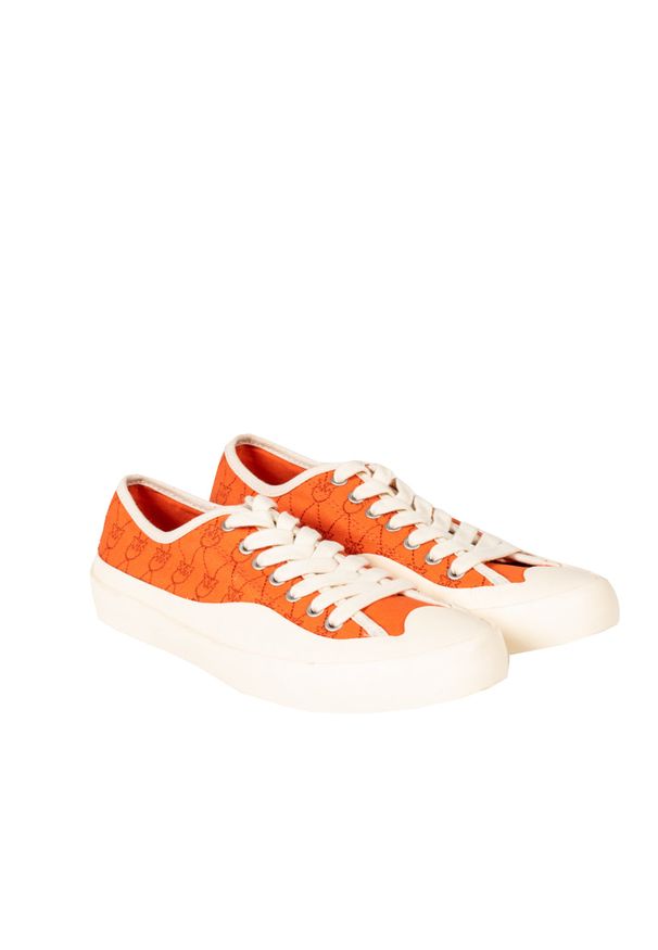 Pinko Sneakersy "Antony 1" | 1H210F Y84K | Kobieta | Pomarańczowy. Nosek buta: okrągły. Kolor: pomarańczowy. Materiał: tkanina