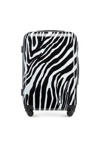 Wittchen - Średnia walizka z ABS-u z nadrukiem biało-czarna. Kolor: biały, wielokolorowy, czarny. Materiał: guma. Wzór: nadruk. Styl: wakacyjny #1