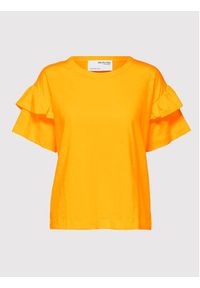 Selected Femme T-Shirt Rylie 16079837 Pomarańczowy Regular Fit. Kolor: pomarańczowy. Materiał: bawełna #6