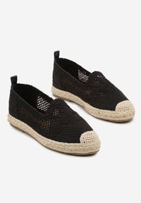 Born2be - Czarne Szydełkowe Espadryle Vices na Podeszwie z Plecionki Jelseli. Okazja: na co dzień. Kolor: czarny. Styl: klasyczny, casual, elegancki #4