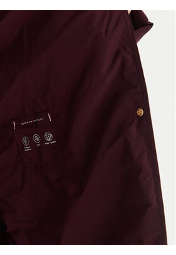 TOMMY HILFIGER - Tommy Hilfiger Płaszcz zimowy WW0WW47279 Bordowy Relaxed Fit. Kolor: czerwony. Materiał: syntetyk. Sezon: zima