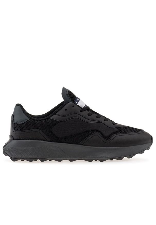 TOMMY HILFIGER - Buty Tommy Hilfiger TJM Runner Mix Material EM0EM01259-BDS - czarne. Zapięcie: sznurówki. Kolor: czarny. Materiał: guma, skóra, włókno, kauczuk, syntetyk, poliester. Szerokość cholewki: normalna