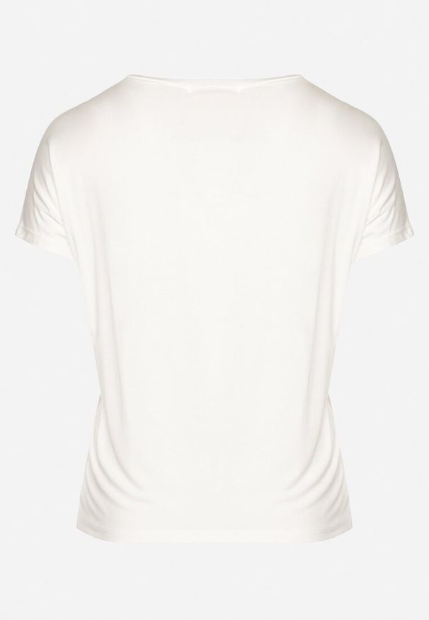 Born2be - Biały Klasyczny Bawełniany T-shirt z Nadrukiem Wiloa. Kolor: biały. Materiał: bawełna. Wzór: nadruk. Styl: klasyczny