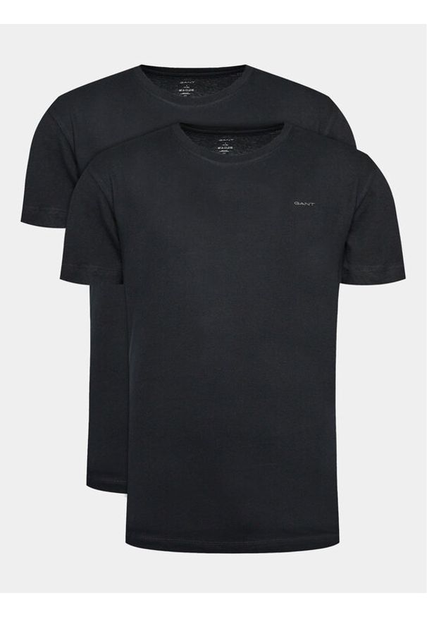 GANT - Gant Komplet t-shirtów C-Neck 2 Pack 900002008 Czarny Regular Fit. Kolor: czarny. Materiał: bawełna