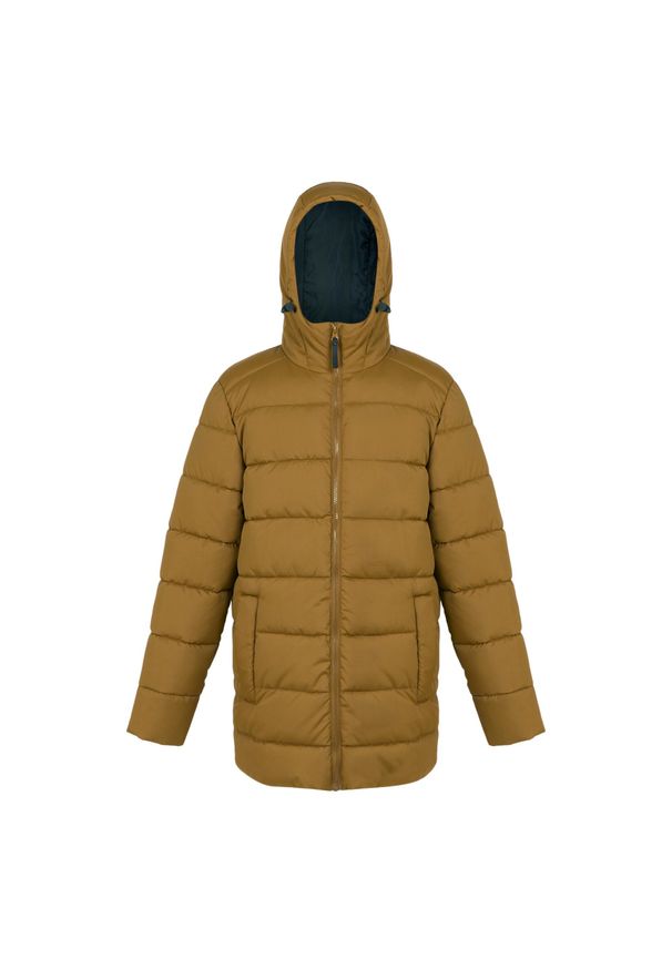 Regatta - Męska Kurtka Ocieplana Lakiver. Kolor: niebieski, wielokolorowy, brązowy. Materiał: puch. Sport: turystyka piesza