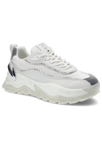 Białe Sneakersy Cross Jeans Damskie Stylowe Buty. Okazja: na co dzień. Zapięcie: sznurówki. Kolor: biały. Materiał: syntetyk, materiał. Szerokość cholewki: normalna. Wzór: aplikacja