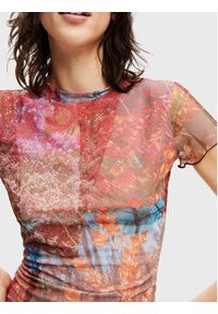 Desigual Bluzka Bora 22WWTK10 Kolorowy Slim Fit. Materiał: syntetyk. Wzór: kolorowy #4