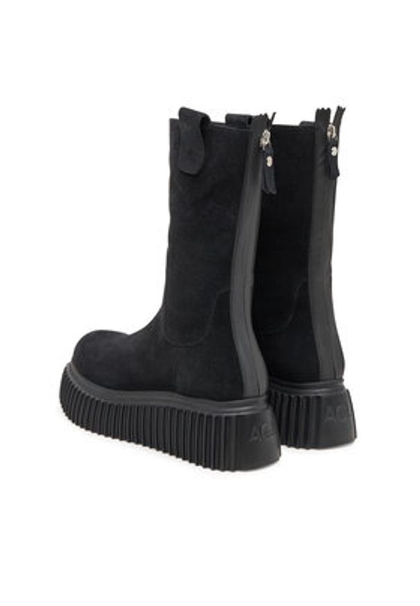 AGL Botki Milagros D751503PGKI0141013 Czarny. Kolor: czarny. Materiał: skóra