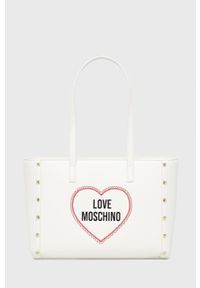 Love Moschino torebka kolor biały. Kolor: biały. Rodzaj torebki: na ramię
