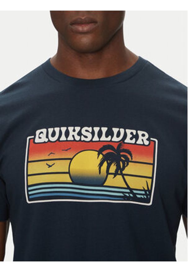 Quiksilver T-Shirt EQYZT08065 Granatowy Regular Fit. Kolor: niebieski. Materiał: bawełna