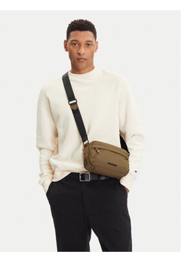 TOMMY HILFIGER - Tommy Hilfiger Saszetka Th Colour Ew Reporter AM0AM13219 Khaki. Kolor: brązowy. Materiał: skóra