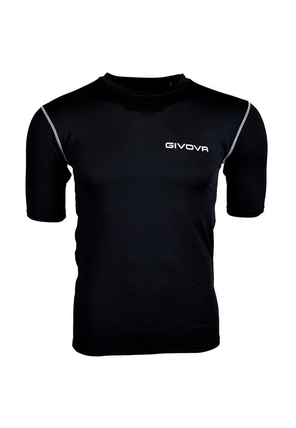 Koszulka piłkarska termoaktywna dla dorosłych Givova Corpus 2 czarna. Kolor: czarny. Sport: piłka nożna
