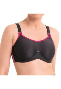 ANITA ACTIVE - Stanik do biegania Performance WireX z wysoki poziomem podtrzymywania. Kolor: szary. Materiał: poliester, elastan, poliamid. Rodzaj stanika: biustonosz z fiszbinami. Długość rękawa: na ramiączkach. Sport: bieganie