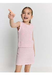 Reserved - Dzianinowa spódnica - pastelowy róż. Kolor: różowy. Materiał: dzianina #1