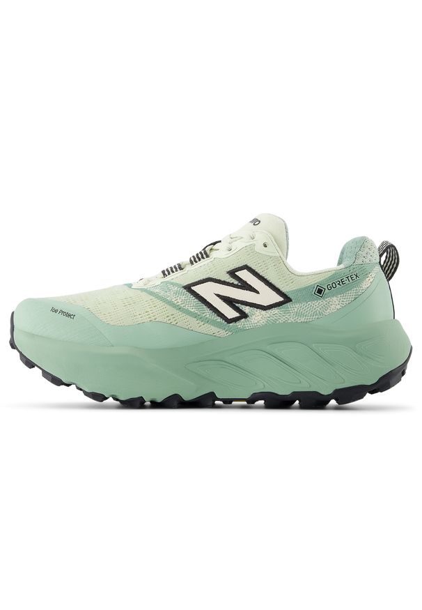 Buty damskie New Balance Fresh Foam X Hierro Gore-Tex v9 WTHIGLA9 – miętowe. Kolor: miętowy. Materiał: materiał, syntetyk. Szerokość cholewki: normalna. Technologia: Gore-Tex. Sport: bieganie, fitness