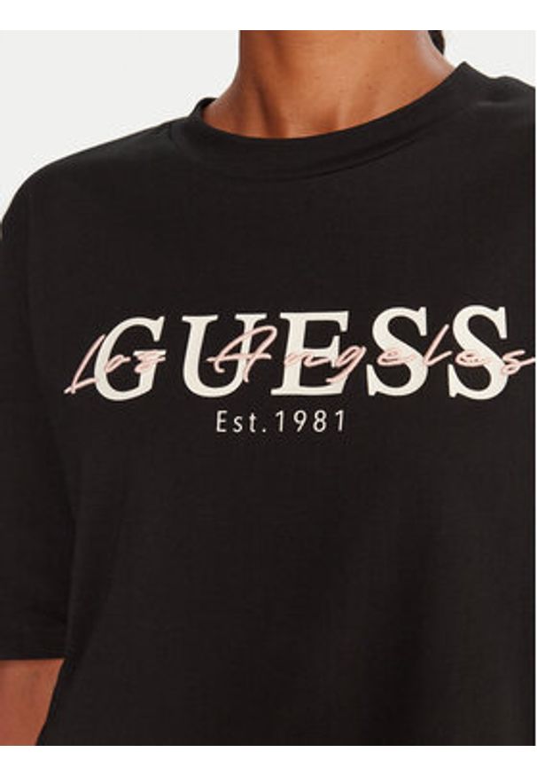 Guess T-Shirt V5YI02 I3Z14 Czarny Boxy Fit. Kolor: czarny. Materiał: bawełna