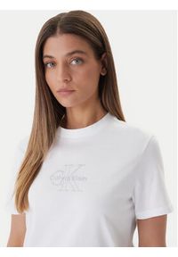 Calvin Klein Jeans T-Shirt LV047F831G Biały Regular Fit. Kolor: biały. Materiał: bawełna #5
