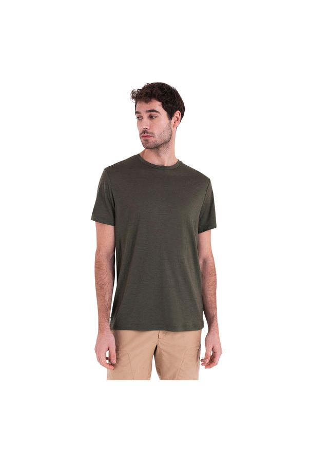 Icebreaker - Koszulka trekkingowa męska icebreaker Merino 150 Tech Lite III. Kolor: zielony. Materiał: wełna. Sport: turystyka piesza