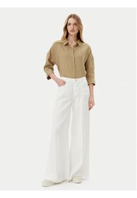 TOMMY HILFIGER - Tommy Hilfiger Koszula WW0WW46169 Beżowy Loose Fit. Kolor: beżowy. Materiał: len