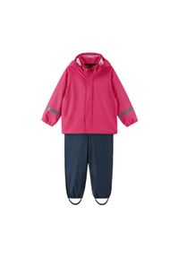 Komplet przeciwdeszczowy dziecięcy Reima Tihku kurtka+spodnie. Kolor: wielokolorowy, czarny, różowy