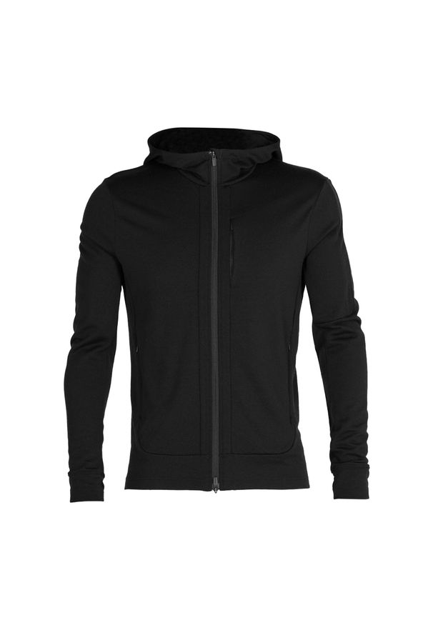 Icebreaker - Bluza trekkingowa męska icebreaker Quantum III LS Zip Hood. Kolor: czarny. Styl: sportowy. Sport: turystyka piesza