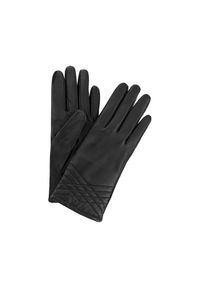 Ochnik - Czarne skórzane rękawiczki damskie. Kolor: czarny. Materiał: skóra. Styl: klasyczny, elegancki #1