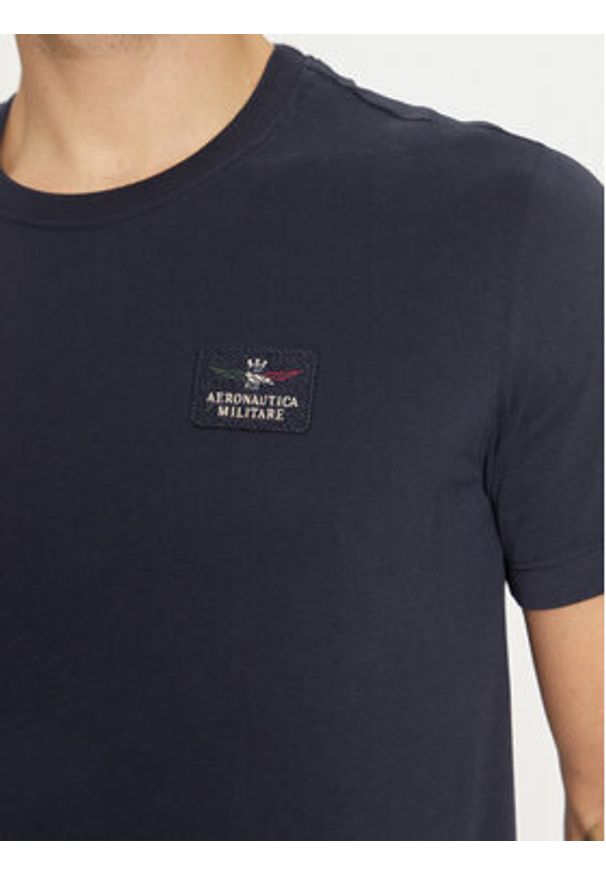 Aeronautica Militare T-Shirt 242TS2331J662 Granatowy Regular Fit. Kolor: niebieski. Materiał: bawełna