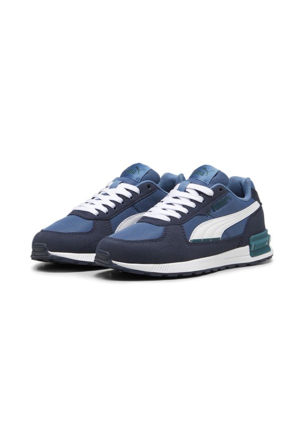 Puma - Młodzieżowe buty sportowe Graviton PUMA Blue Horizon White Club Navy Cold Green. Okazja: na co dzień. Kolor: biały, niebieski, wielokolorowy