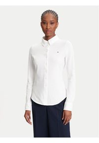 TOMMY HILFIGER - Tommy Hilfiger Koszula 1985 WW0WW43528 Écru Slim Fit. Materiał: bawełna