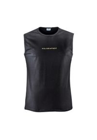 FELSENFEST - Tank-top Męski Only Way is Up. Kolor: czarny. Materiał: lycra, bawełna. Długość rękawa: bez rękawów. Wzór: nadruk. Sport: wspinaczka #1