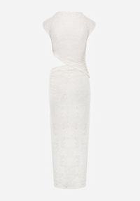 Born2be - Beżowa Koronkowa Sukienka Koktajlowa z Asymetrycznym Wycięciem w Talii Maniassi. Okazja: na randkę, na wesele, na ślub cywilny, na imprezę. Kolor: beżowy. Materiał: koronka. Typ sukienki: asymetryczne. Styl: wizytowy #3