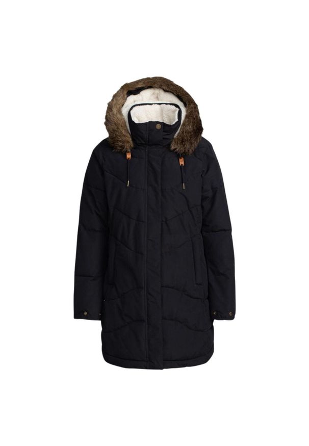 Kurtka zimowa damska Roxy Ellie parka. Kolor: czarny. Materiał: poliester. Sezon: zima