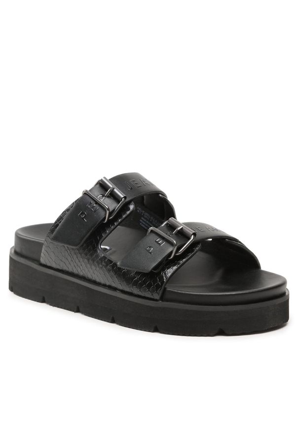 Klapki Pepe Jeans Pola Park PLS90597 Black 999. Kolor: czarny. Materiał: skóra