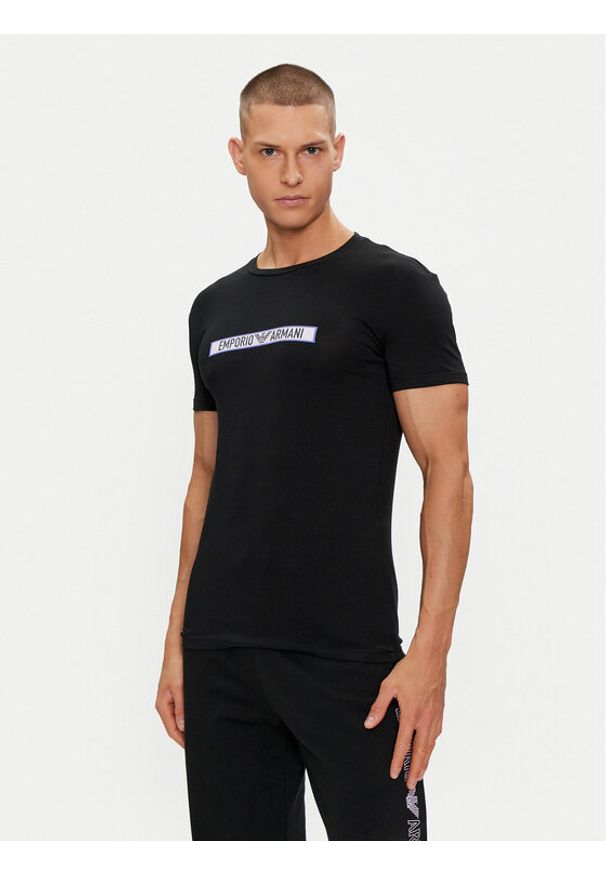 Emporio Armani Underwear T-Shirt 111035 4R517 00020 Czarny Slim Fit. Kolor: czarny. Materiał: bawełna
