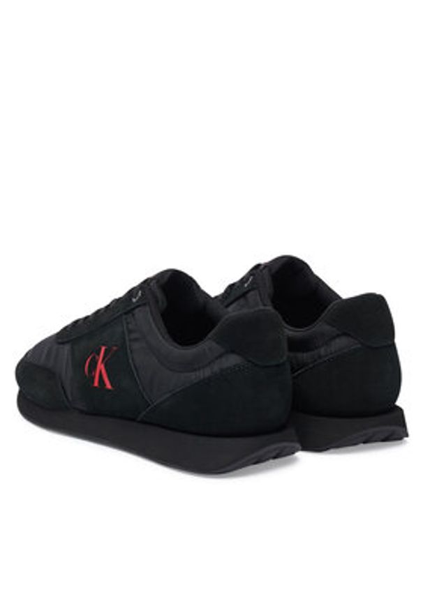 Calvin Klein Sneakersy Retro Runner Band Lth-Su HM0HM02212 Czarny. Kolor: czarny. Materiał: skóra, zamsz