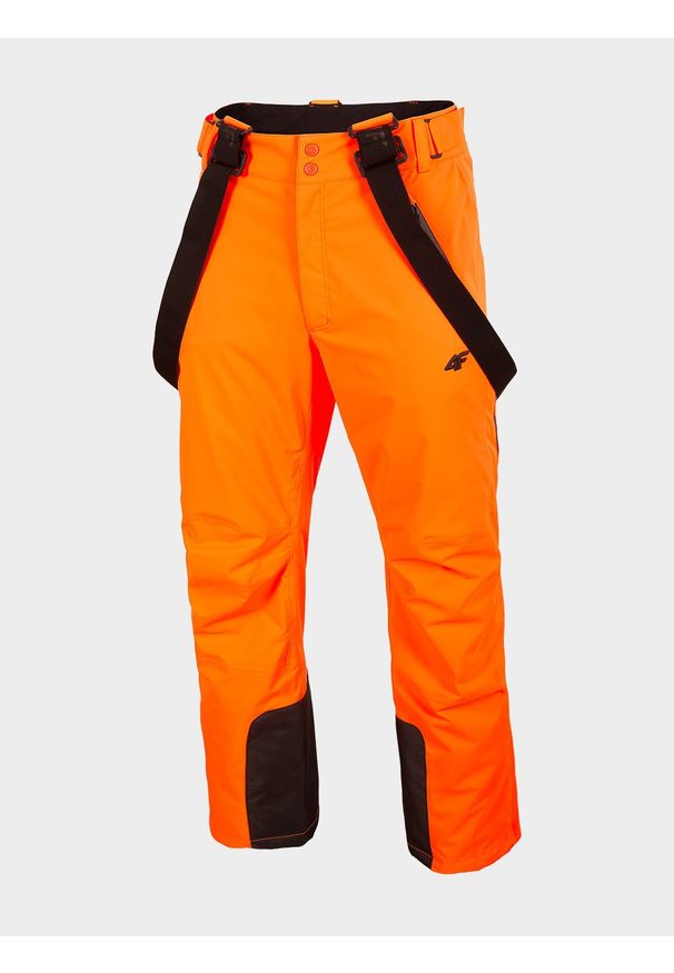4f - Spodnie narciarskie męskie. Kolor: pomarańczowy. Materiał: materiał, dzianina. Technologia: Dermizax. Sezon: zima. Sport: narciarstwo