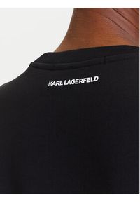 Karl Lagerfeld - KARL LAGERFELD Bluza A3W20056 Czarny Regular Fit. Typ kołnierza: dekolt w karo. Kolor: czarny. Materiał: bawełna