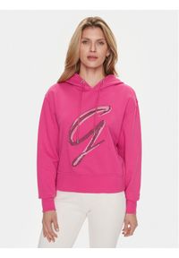Guess Bluza W3BQ10 KBKM0 Różowy Regular Fit. Kolor: różowy. Materiał: bawełna #1