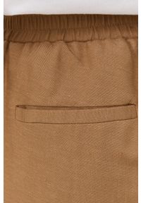 Birgitte Herskind spodnie z domieszką lnu damskie kolor brązowy szerokie high waist. Stan: podwyższony. Kolor: brązowy. Materiał: len #2