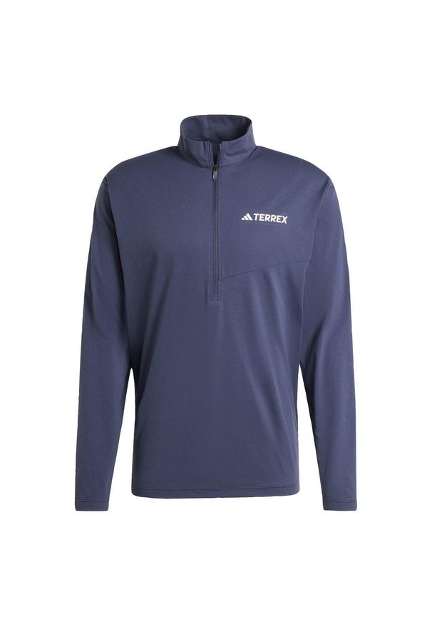 Adidas - Koszulka Terrex Multi Climacool 1/2 Zip Long Sleeve. Kolor: niebieski. Długość rękawa: długi rękaw. Technologia: ClimaCool (Adidas). Sport: turystyka piesza