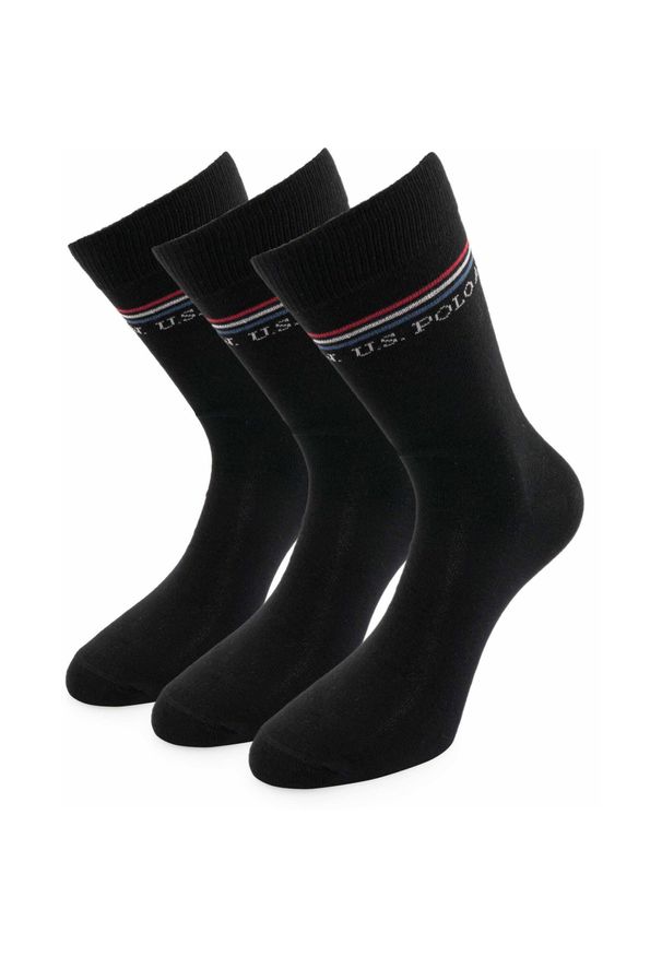 Czarne Skarpetki U.S. Polo Assn. - 3-Pak z Bawełny. Kolor: czarny. Materiał: bawełna