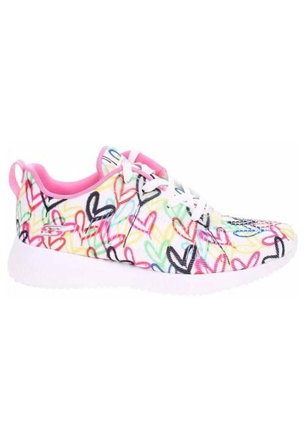 skechers - Buty do chodzenia damskie Skechers Bobs Squad Starry Love. Zapięcie: sznurówki. Kolor: biały, wielokolorowy, różowy. Materiał: materiał, syntetyk, tkanina. Szerokość cholewki: normalna. Sport: turystyka piesza