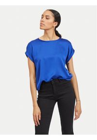 Vila T-Shirt Ellette 14059563 Niebieski Regular Fit. Kolor: niebieski. Materiał: satyna, syntetyk #1