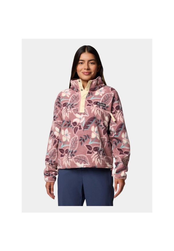 columbia - Sweter damski Columbia Helvetia II Printed Cropped Half Snap. Kolor: różowy. Materiał: polar